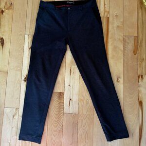 Betabrand Men's Navy Pants, stretchy, 34 x 32